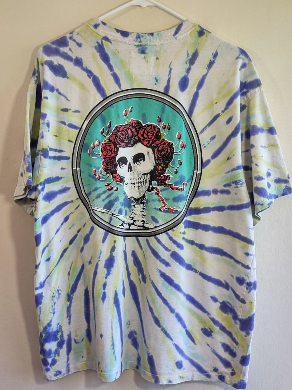 Levi's x Grateful Dead Tie-Dye T-Shirt Large Rock-n-Roll Album Art Skull Roses
